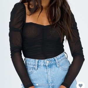 NWT Princess Polly Black Asher Bodysuit